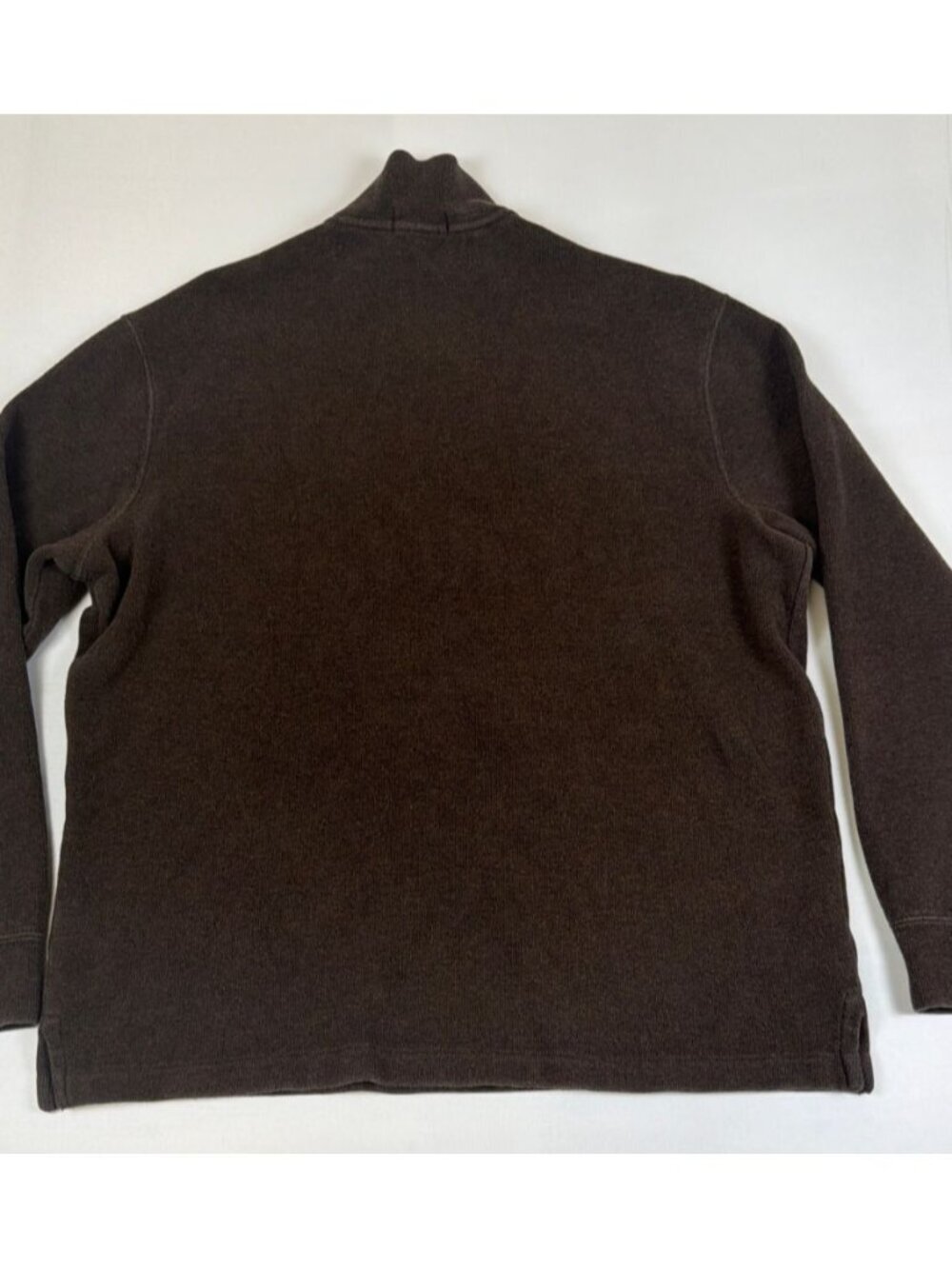 Polo Ralph Lauren Mens Size L Brown 100% Cotton 1/4 Zip Pullover Sweater - Picture 6 of 9